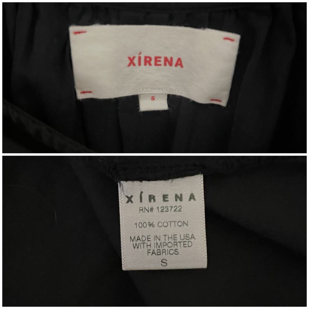 Xirena | Bex Ruffle Flutter Sleeve Bexie Cotton Designer Blouse Top Black Small - Picture 7 of 7